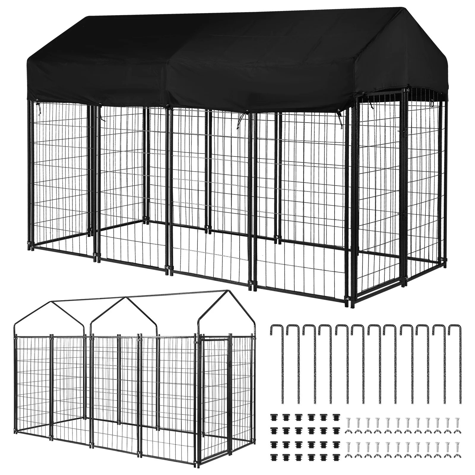 Outdoor Secure Wire Crate Kennel Anti-Rust Heavy Duty Welded Wire Steel Dog Playpen Fence Steel Material for Medium To Small Dog