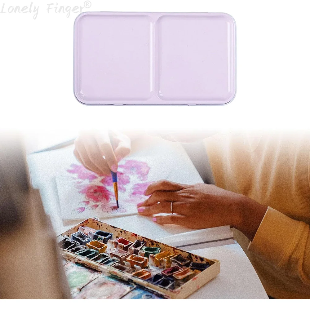 Empty Watercolor Palette, Metal Watercolor Tin with 14pcs Half Pans Paint Case with Lid Paint Box for Travel Gouache Painting 3