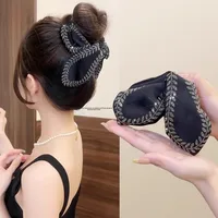 French Style Wheat Spike Hair Claw Small Fragrance Tail Claw Butterfly Knot Hairpin High-End Feeling Hair Accessories Headwear