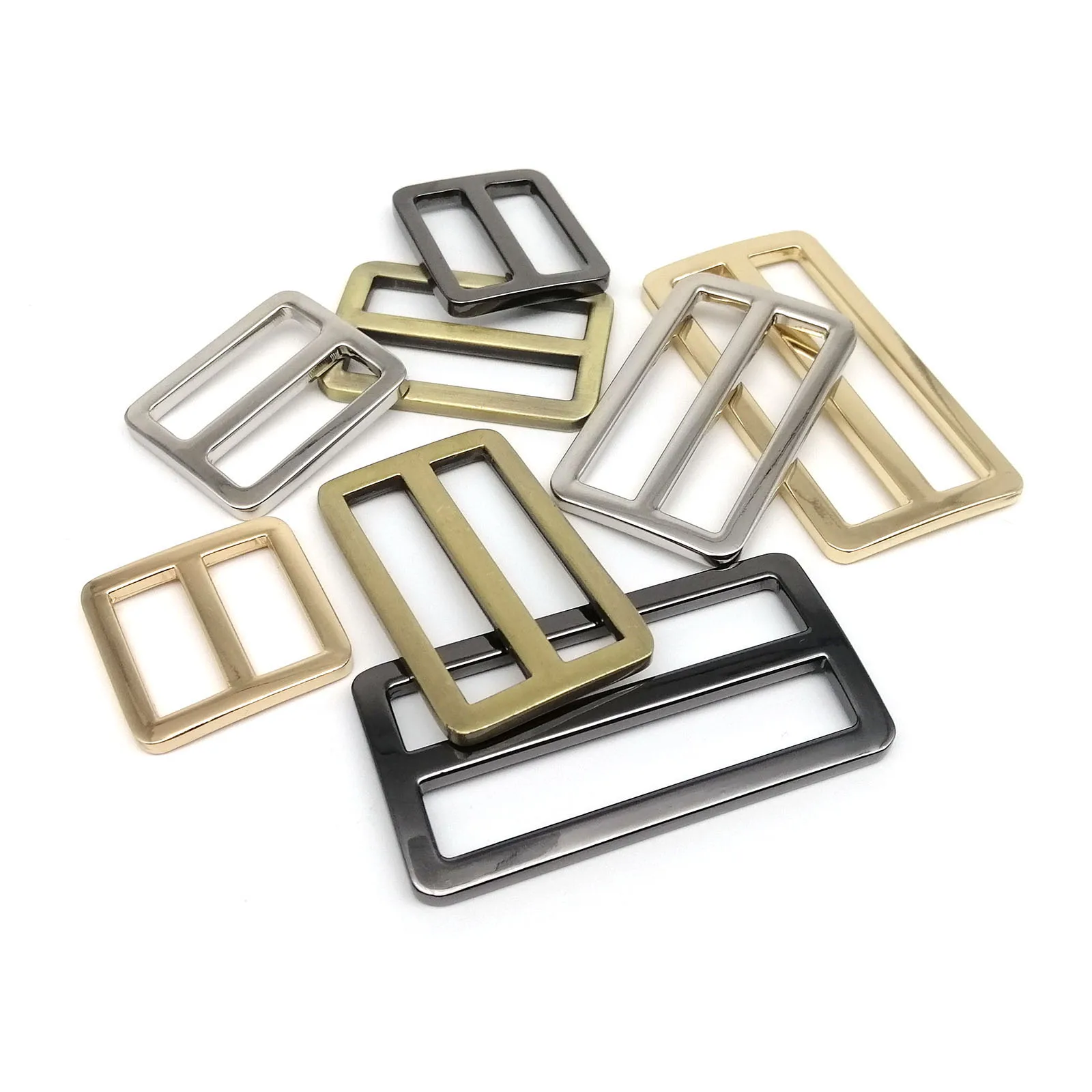 Metal Bag Buckle High Quality Thickened Leather Bag Shoulder Strap Belt Web Rectangle Adjust Tri-glide Pin Roller Slider Loop O Ring
