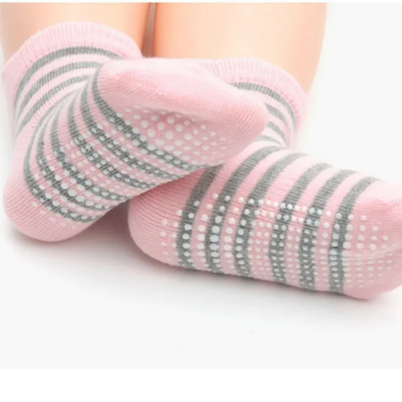 어린이 짧은 양말, 통기성 부드러운 코튼 메쉬 바닥 양말, 소년 소녀용 패션 줄무늬 어린이 분배 양말, 여름, 6 개