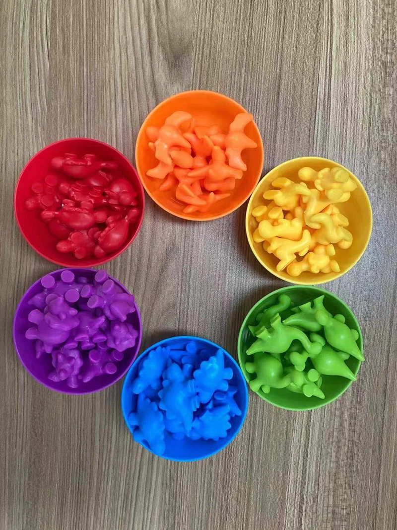 Rainbow Sorting Game Animal Puzzle Toy Dinosaur Traffic Color Matching Game Montessori Education Sensory Toys For Kids Preschool