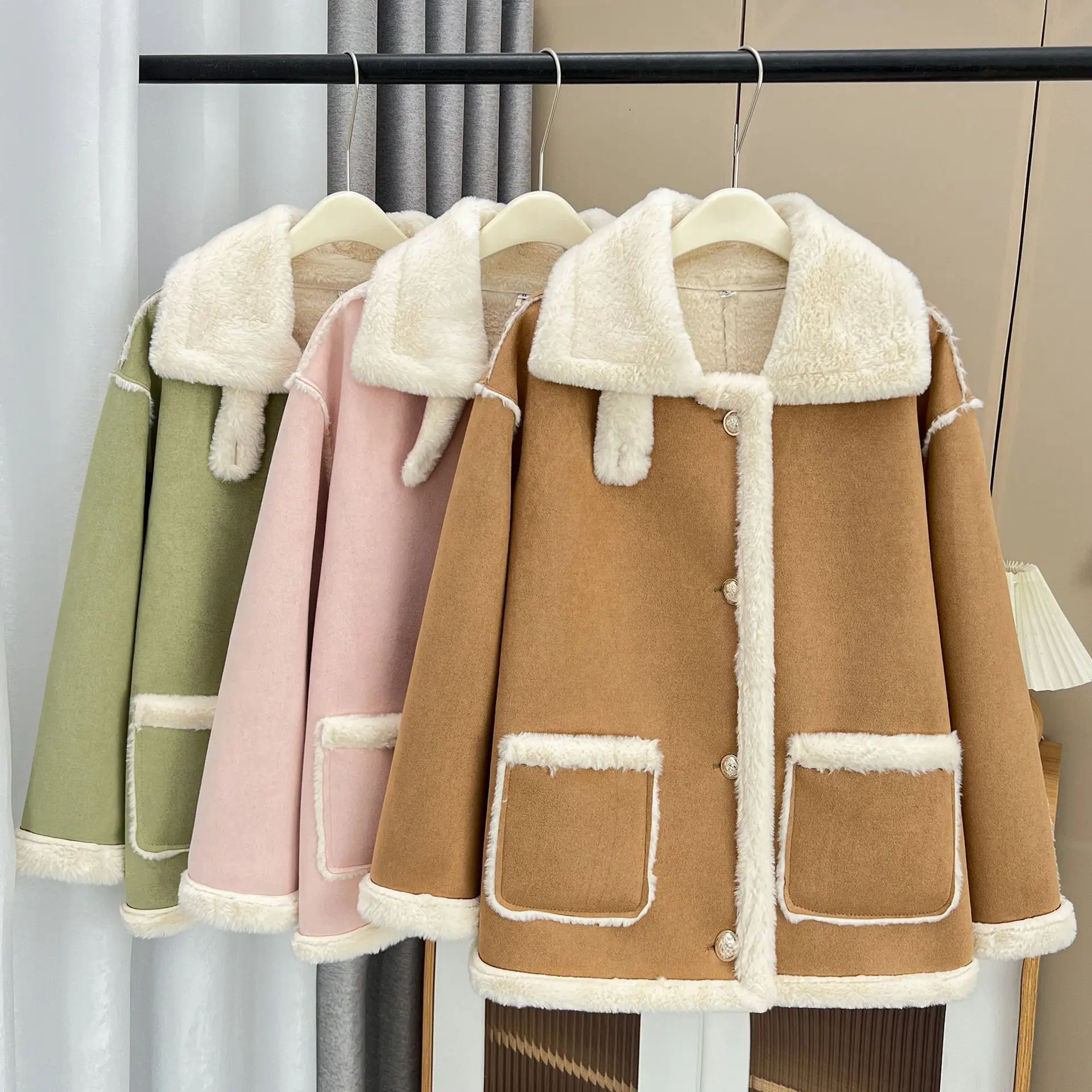 Imitation Rabbit Fur Coat for Women, Plush Parkas, Warm and Thickening, Plus Size, Women's Clothing, Sweet Fashion, Winter