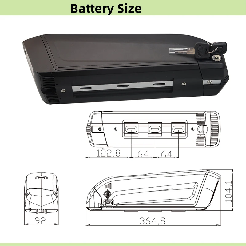 2 Side Open Ebike Battery 36V 48V 10.4Ah 12Ah 13Ah 14Ah Empulse Streetjet Huffy Transic Cargo Bike Battery