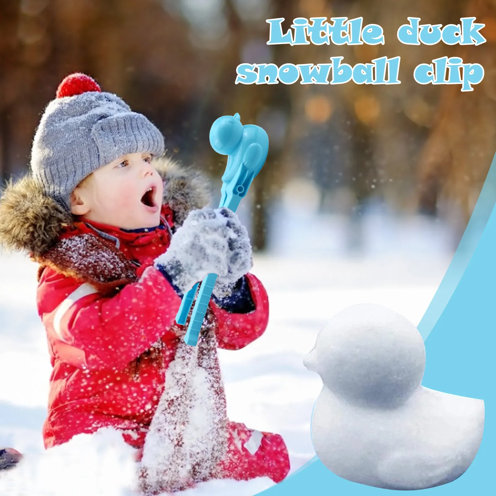 Snowball Maker Clip for Kids Adult Duck Shape Clip Tongs for Outdoor Sand Snow Ball Mold Toys 1/3pcs