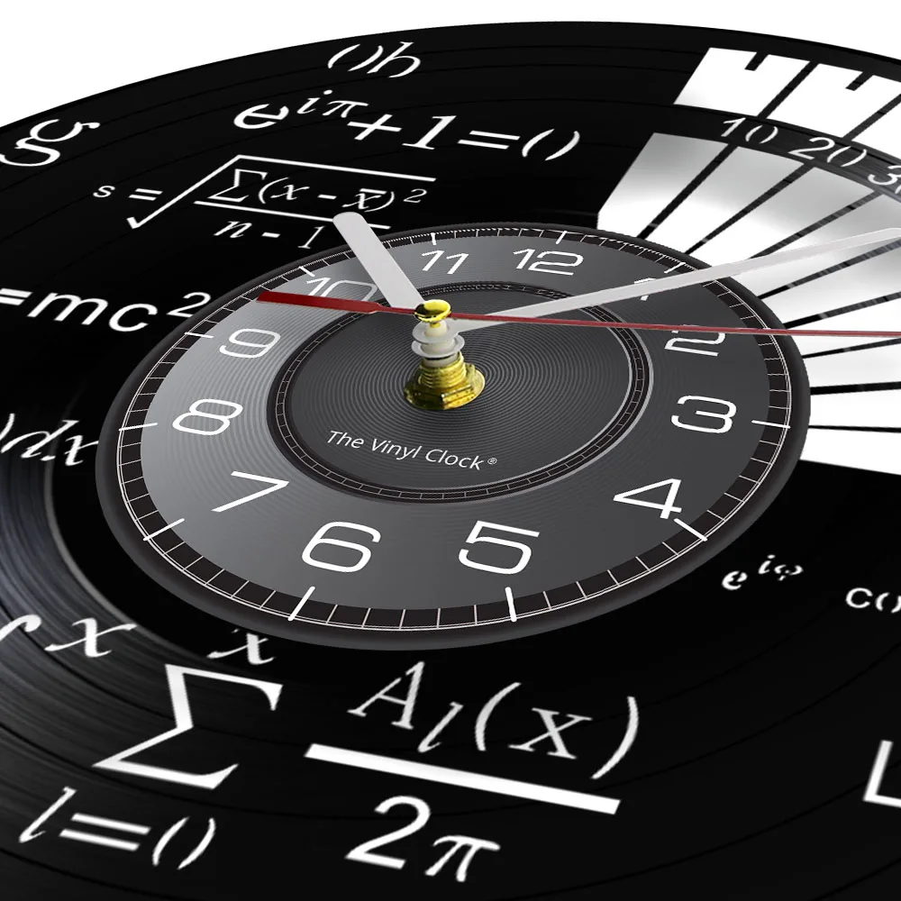 Science Decor Math Equation Wall Clock Algebra Geometry Vinyl Record Wall Clock Math Formula Decorative Wall Watch Teachers Gift 2