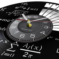 Science Decor Math Equation Wall Clock Algebra Geometry Vinyl Record Wall Clock Math Formula Decorative Wall Watch Teachers Gift 2