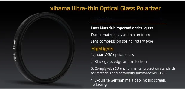 CPL Lens Filter Circular Polarizing Filter 37mm Clip Compatible Most Smartphones CPL Lens Optical Glass