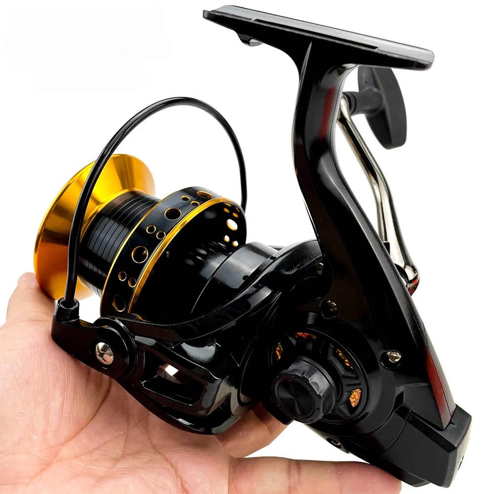 Max Drag 20-30kg Spinning Reel Deep Metal Spool 12000 10000 9000 Series  Smooth Fishing Reel Saltwater With Fishing Line For Gift