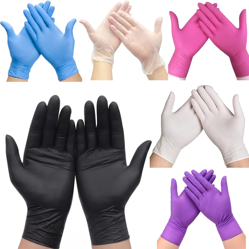 

Black Gloves Powder Free Latex Kitchen Household Cleaning Gardening Haircut Makeup Fishing Dishwashing Disposable Waterproof