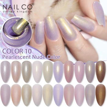 NAILCO 10 Colori 10ml Smalto Gel Effetto Conchiglia Lucido Glitter Perlato per Unghie Manicure Gel UV Semipermanente