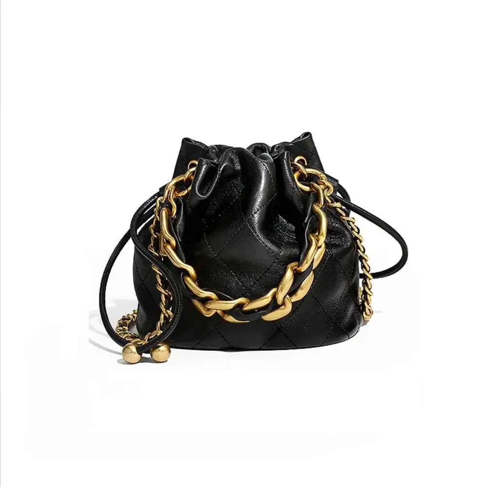 

Soft Bucket Bag New Quilted Leather Mini Purse Elegant Casual Handbag