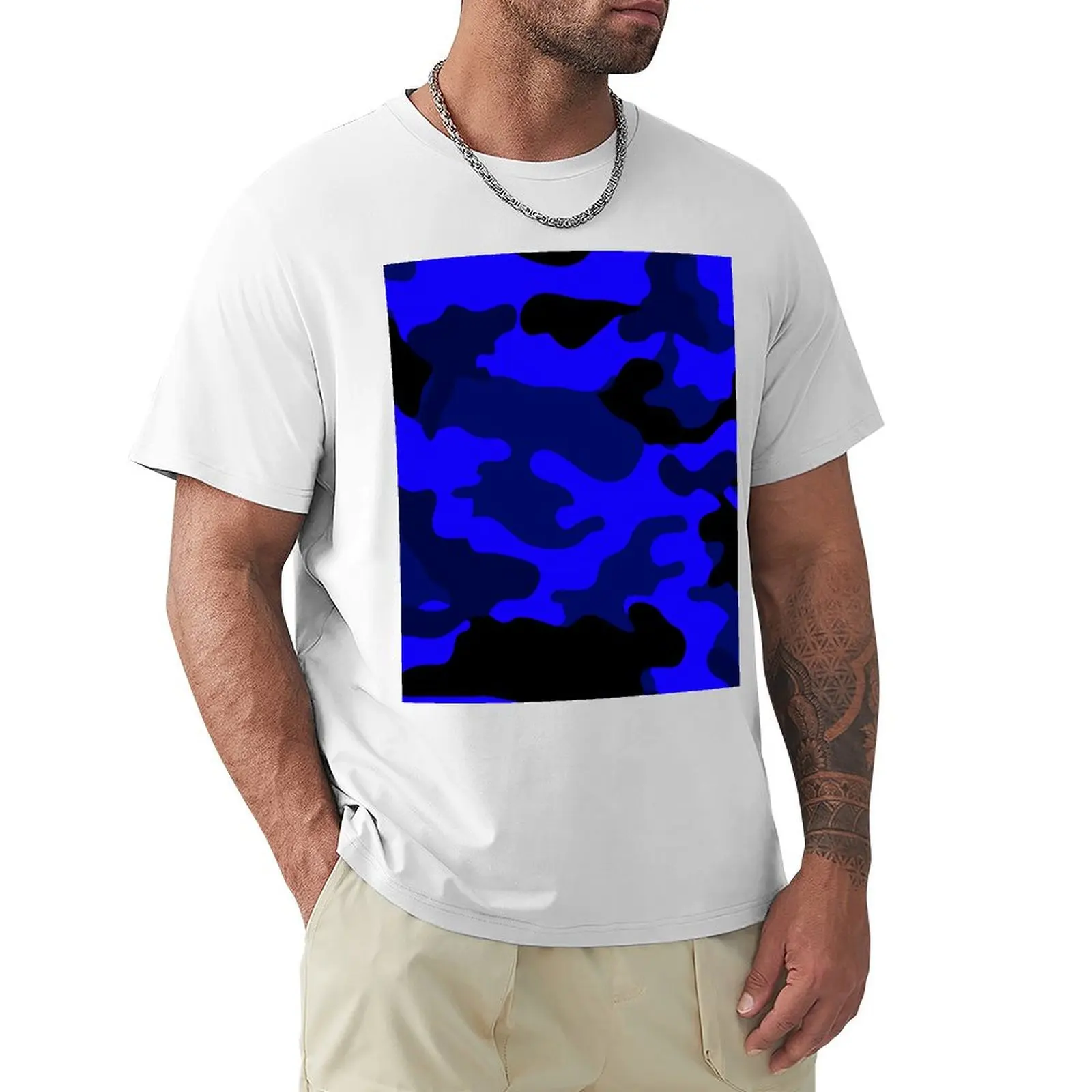 

Blue Camo T-shirt vintage animal prinfor boys customs design your own Blouse t shirts for men pack