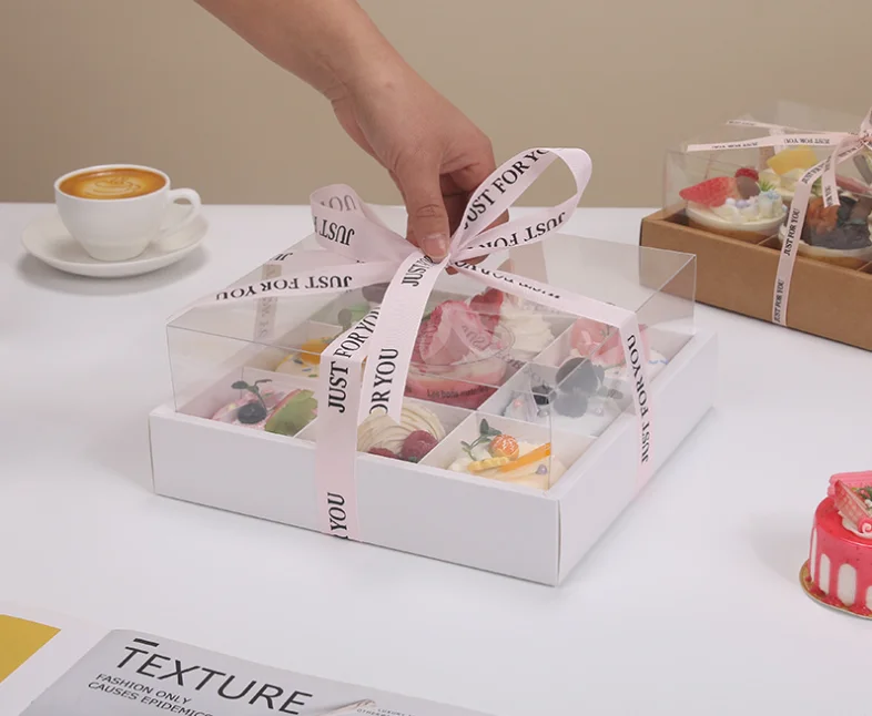 6/9/12 Grid Kraft Paper Cupcake Boxes with Clear Window, Muffin and Pastry Packaging Ca... - SKU KPGB0916 - UGI Packaging