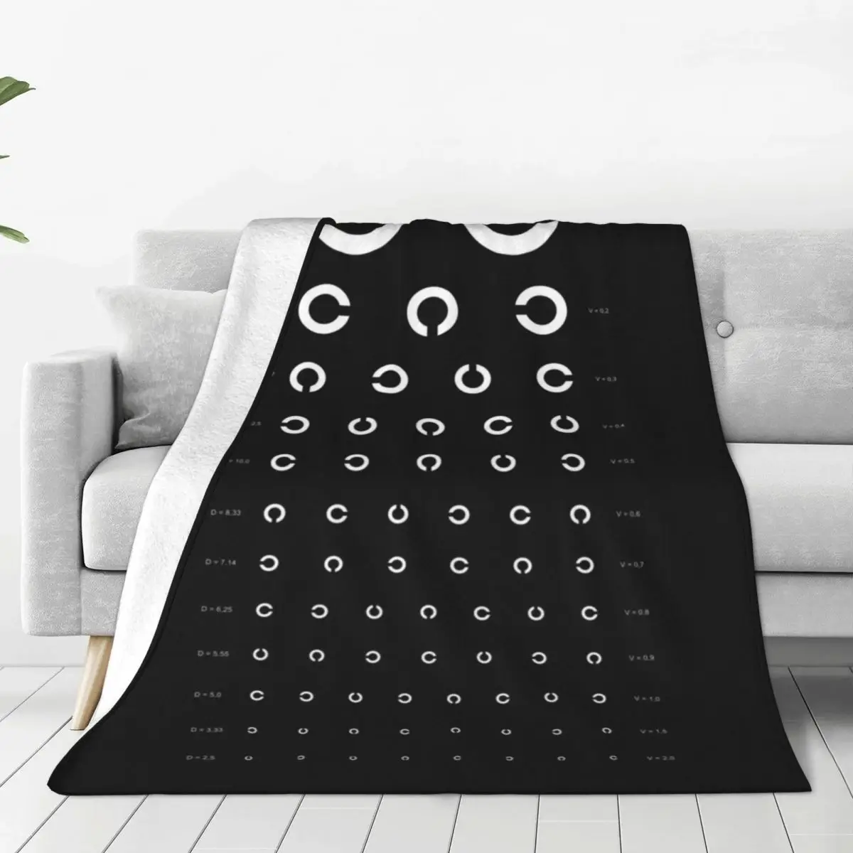 

Ophthalmologist Blanket 3D Print Soft Flannel Fleece Warm Eye Exam Chart Throw Blankets for Car Bedding Couch Bedspreads