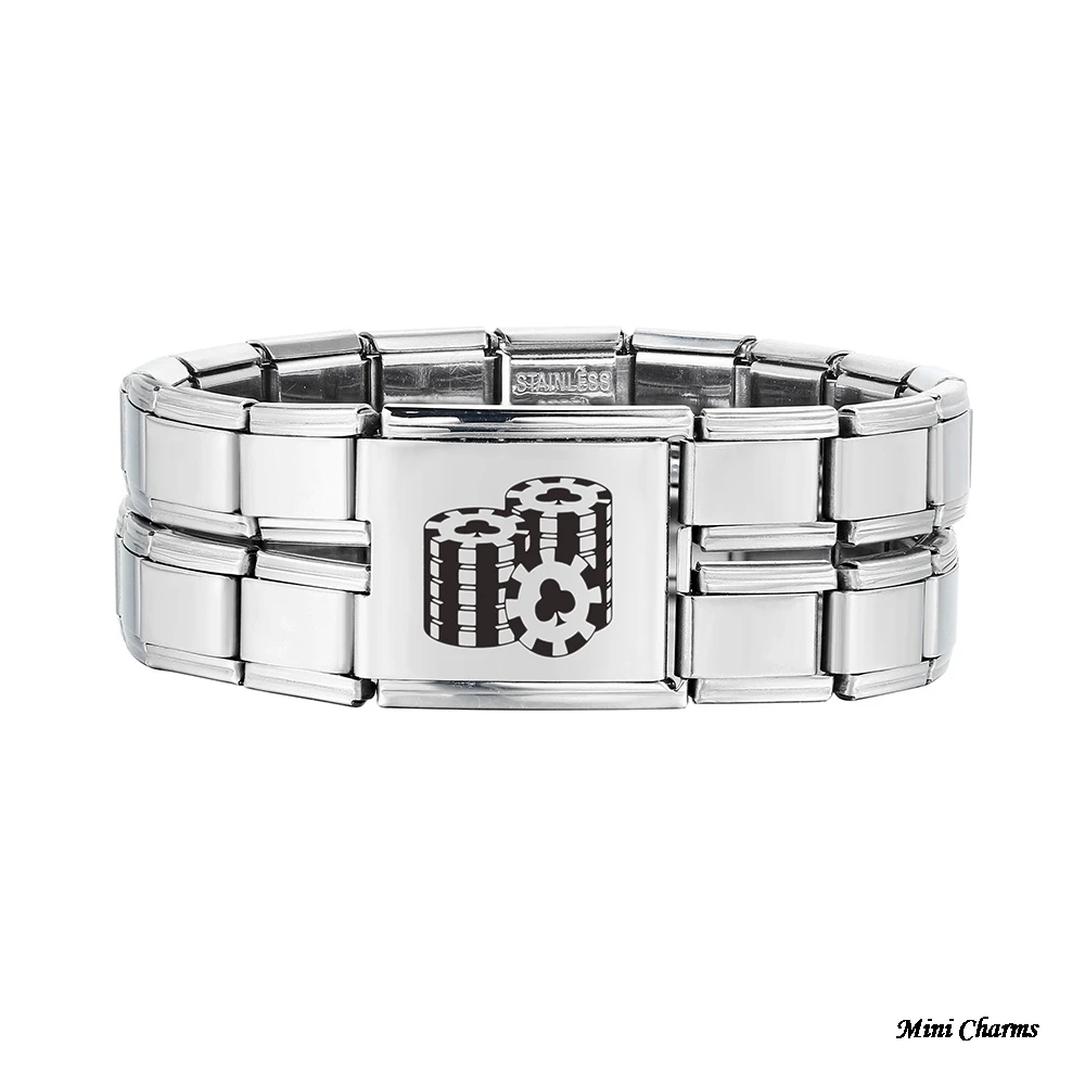 Mega Super Standard Maßgeschneiderte Lasergravur Italienischer Charm Link Fit 9/18mm Edelstahlarmband DIY Herstellung von Schmuckperlen – Detail 4