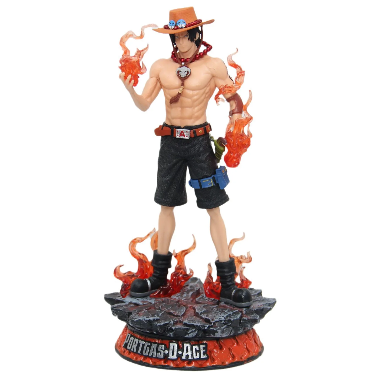 

One Piece Navigation King Animation Ace Figure GK Flame Scene Manga Statue Pvc Action Figurine Collectible Model Toys Gift