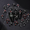 10pcs/pack Punk style three-dimensional cross personalized nail art alloy decoration, Halloween dark style cross DIY decoration 3