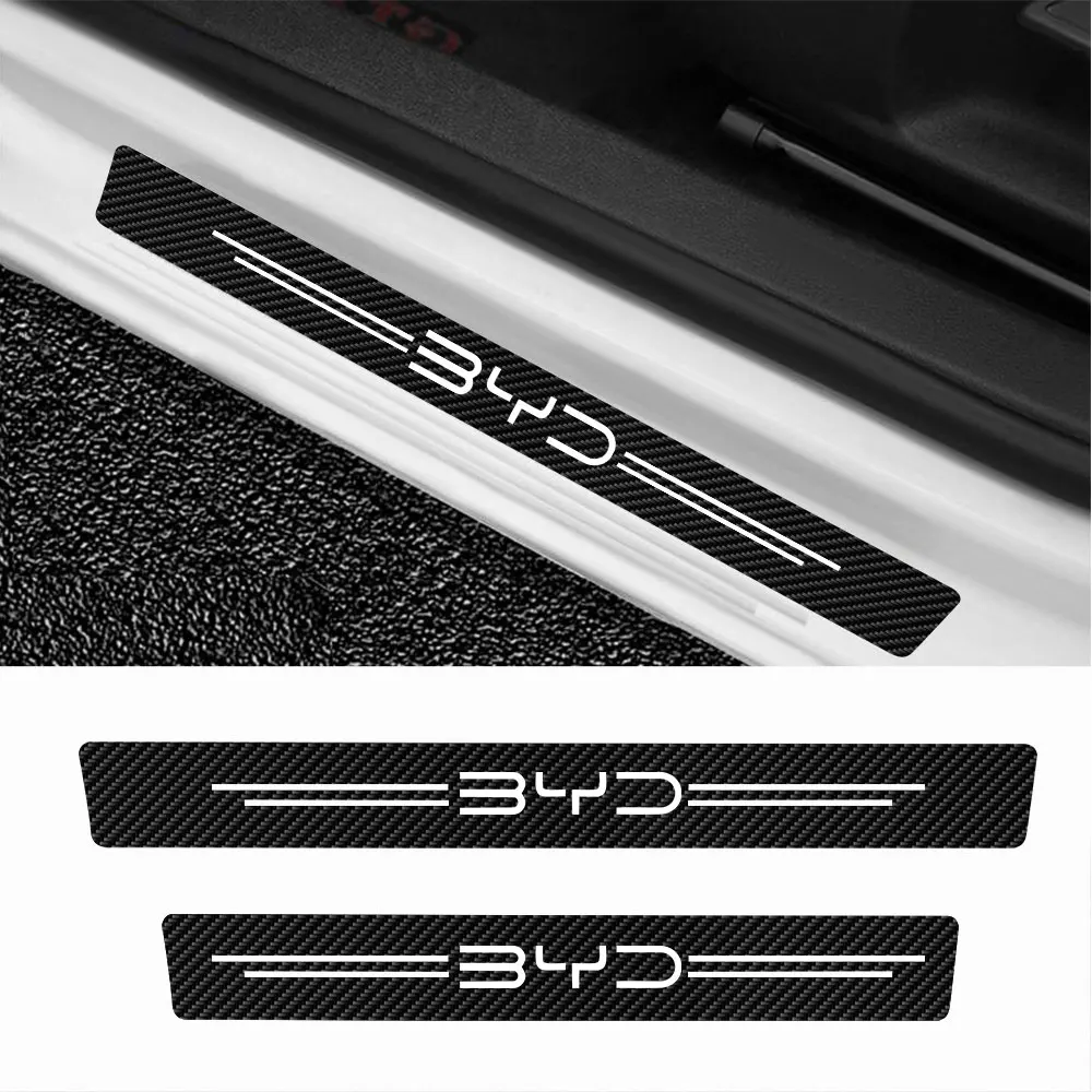 차 문턱 스트립 카본 파이버 스티커 차 문턱 보호 액세서리 BYD M6 G3 G5 T3 13 S7 탕위안 아토3 송 씰용