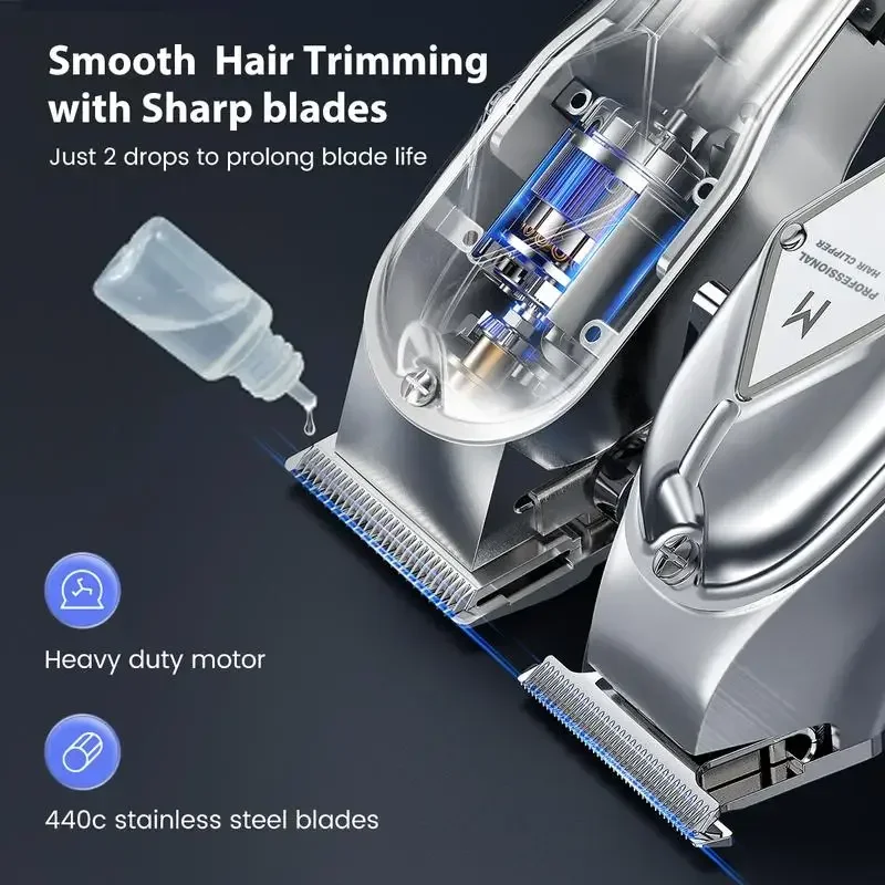 GLAKER Hair Clipper & Trimmer Kit - Cordless, LED Display, Long Battery Life, Adjustable Steel Blades, Spectacular Comfort - K11 3