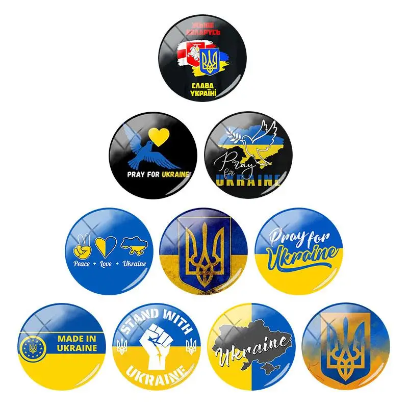 

TAFREE Ukraine Peace And Love Theme Glass Cabochon Jewelry Component 12/15/16/18/20/25 mm Cameo Settings WKL191