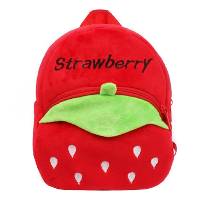 

Cute Fruit Red Strawberry Mini Small Plush Bag Children School Bag Schoolbag Kids Kindergarten Preschool Backpack for Baby Girls