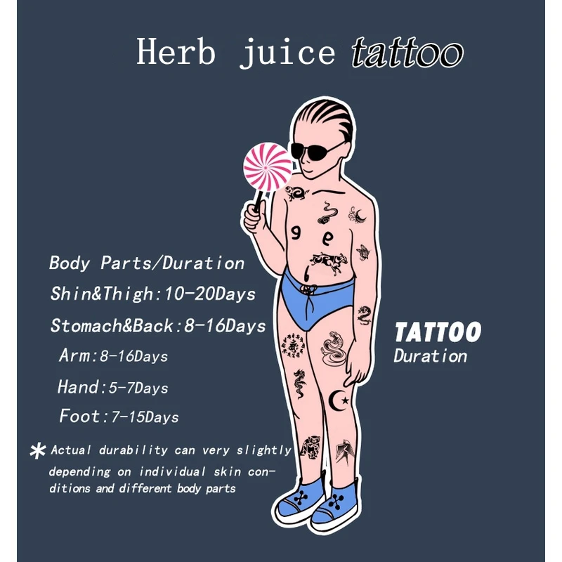 Tattoo Sticker Lightning Hand Back Herbal Juice Tattoo Stickers Waterproof Semi-Permanent Fake Tattoo Arms Legs Lasting Men Women Tatuajes