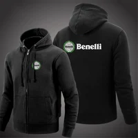 Benelli 2023 Spring Autumn New Style Men's Long Sleeve Printing Solid Color Zipper Pullover Hoodie Hooded Casual Simplicity Top 1
