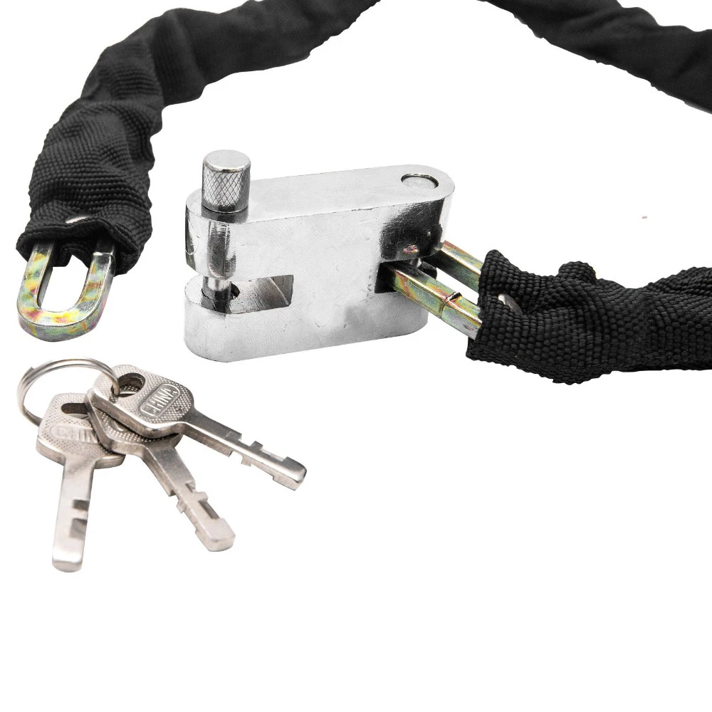 High Quality Hardened Steel Anti-theft Lock Protective Textile Outer Sleeve Motorcycle Scooter Bicycle Heavy Duty Chain Lock