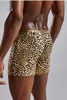 Men's Large U Convex Long Flat Corner Pants Leopard Print Pattern Sexy Tight Fitting Comfort Summer Beach Fashion  Shorts A9B2 3