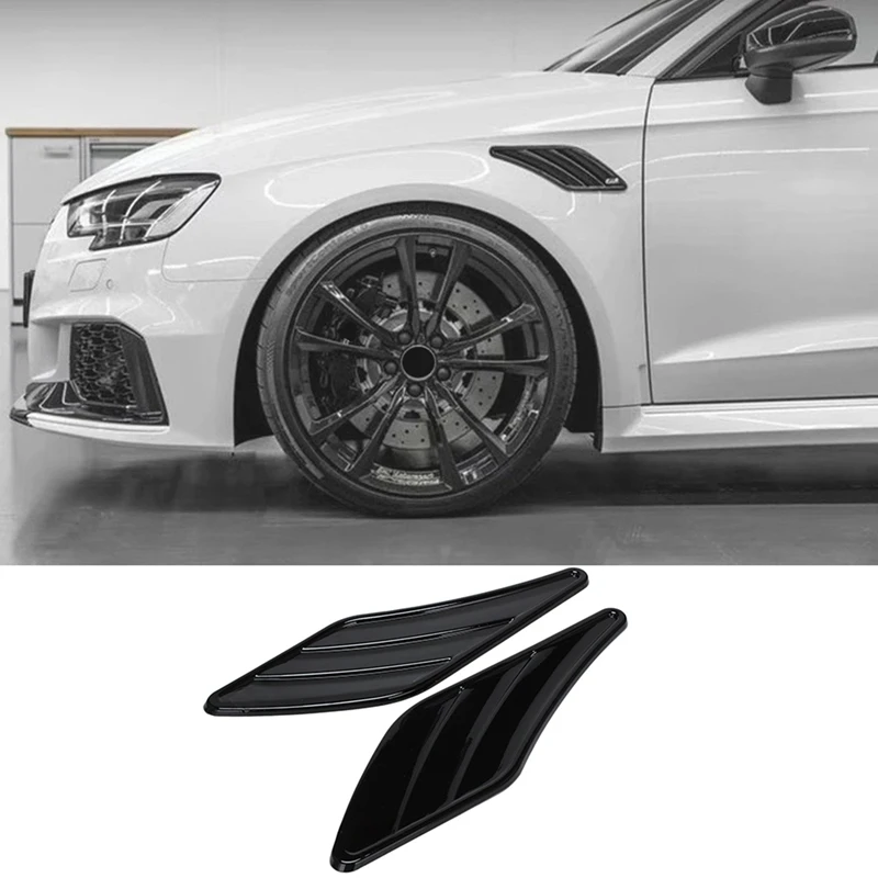 Universal Black Carbon Fiber Look Shark Gills Car Body Side Fender Vent Air Outlet Decoration Stickers Cover Flank Modified Acce I3278979516