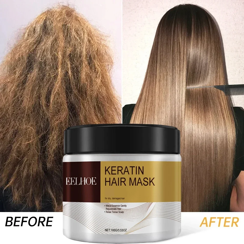 Hair Mask Collagen hair mask Repair Damage Frizzy Straighten Soft Smooth Moisturize Hair Treatment Hair Restore Cream Care