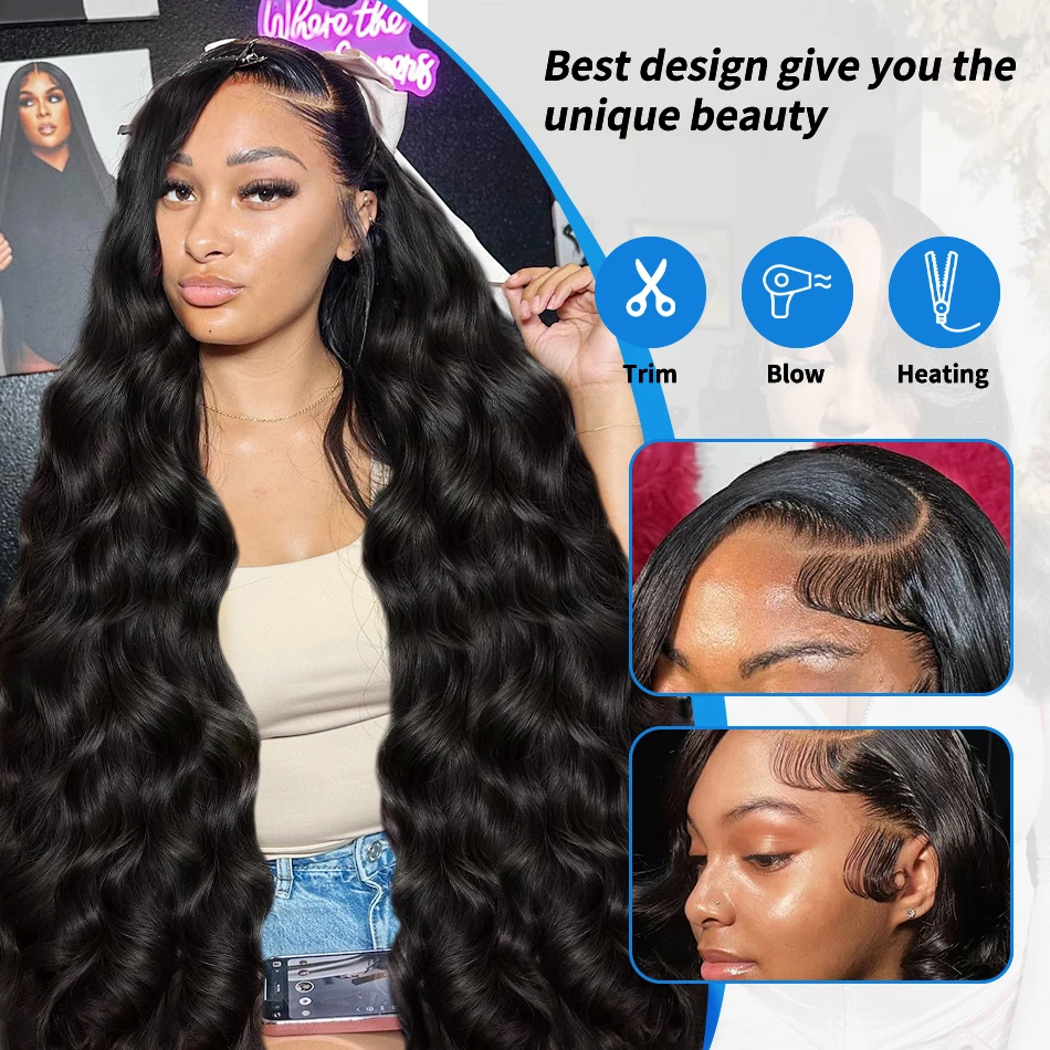 Body Wave Lace Front Human Hair Wigs 13x6 13x4 30 40 inch For Women