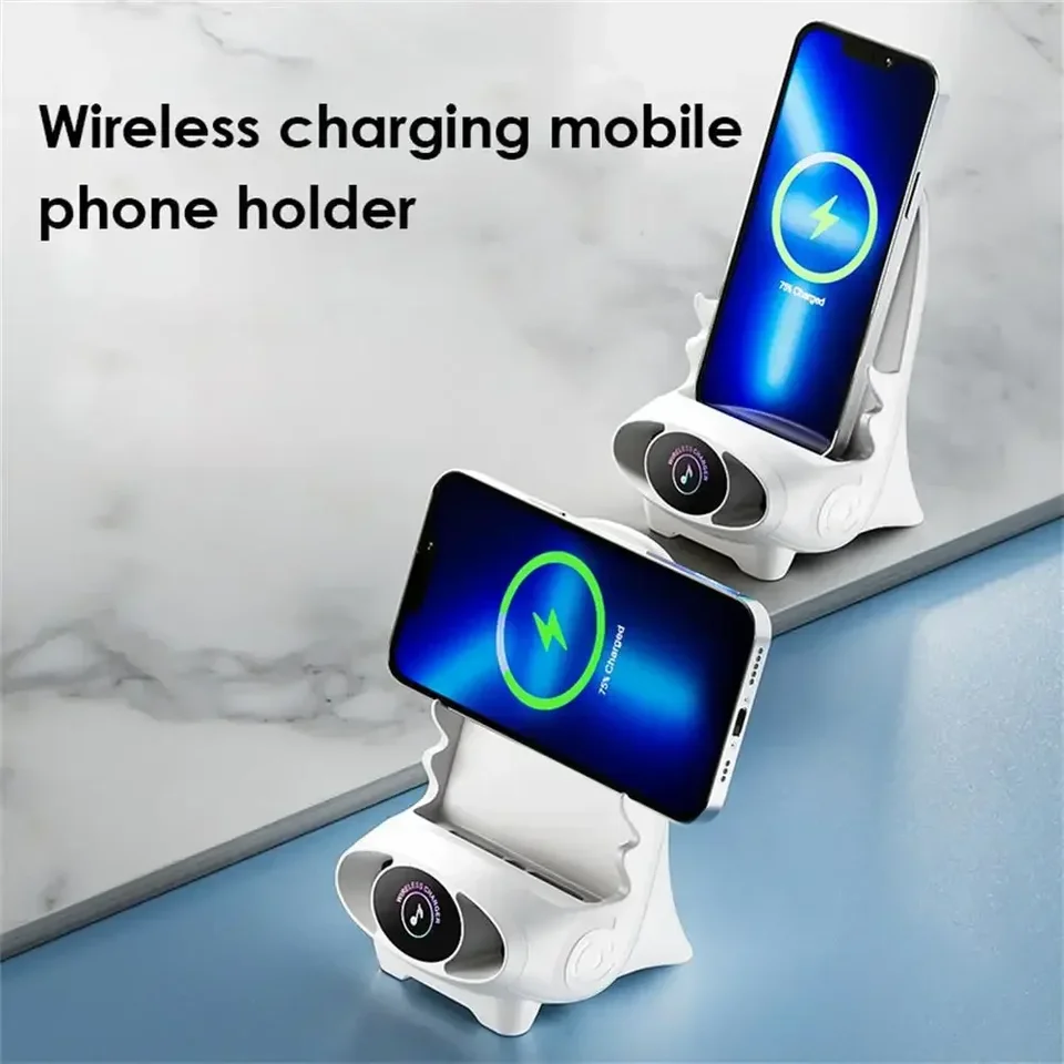 VGEBY Stazione Di Ricarica Wireless Con Altoparlante Stereo E Supporto Magnetico, Ricarica Rapida, Base Verticale Per Telefono