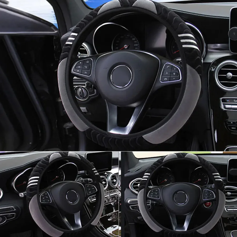 

1Pc Car Steering Wheel Universal Plush Monster 38cm Elastic Warm Anti-slip Wheel Cover Car Styling Car Interior Accessories