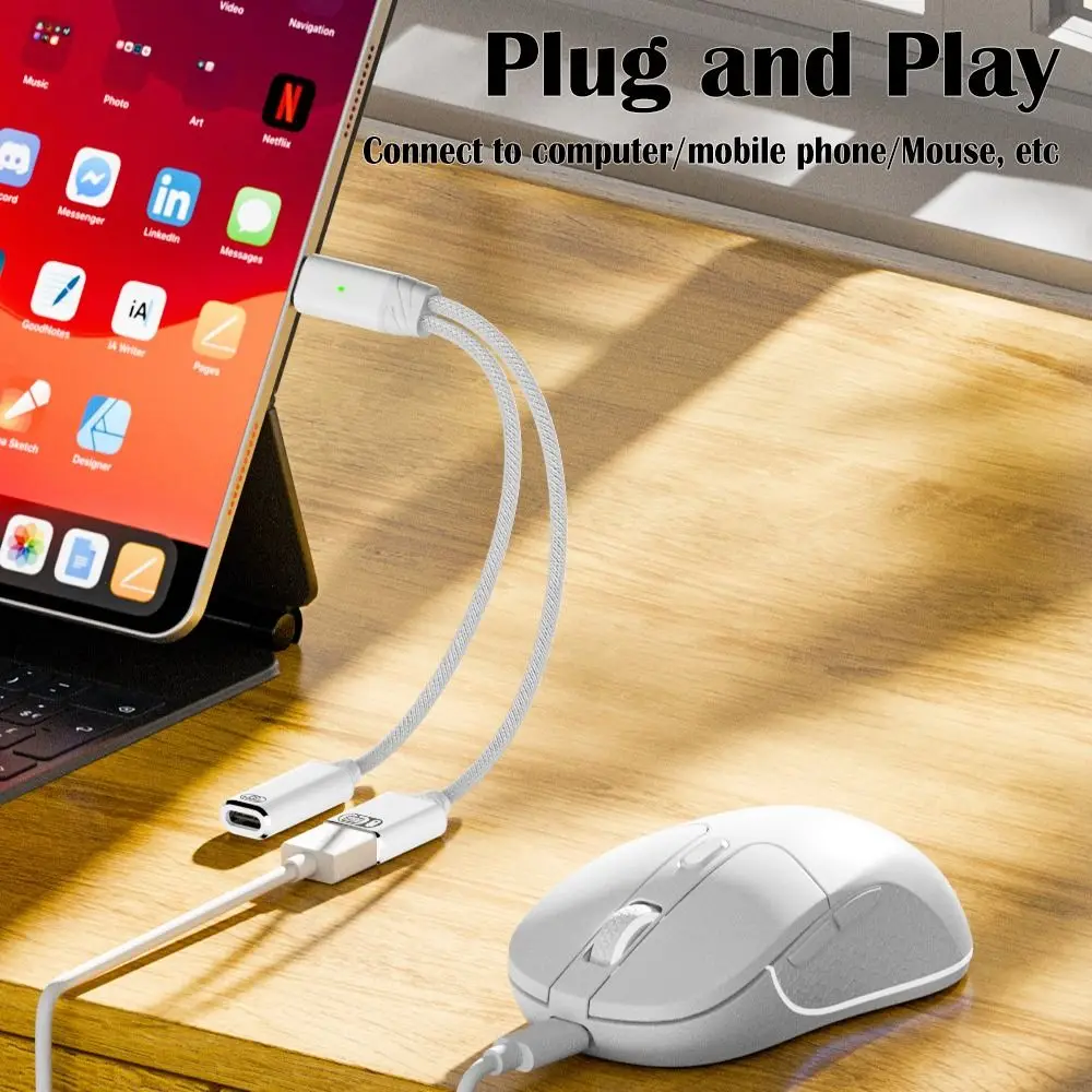 2 in 1 타입 C 스플리터 PD 100W 고속 충전 USB 헤드폰 컨버터 데이터 전송 OTG 기능 오디오 어댑터 태블릿 노트북
