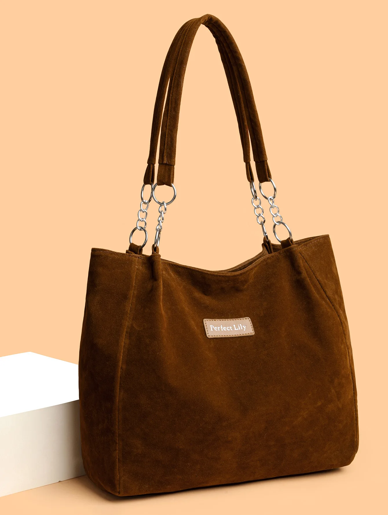 European American Herbst Winter große Kapazität Wildleder Damentasche, Vintage Handtasche Damen Umhängetasche, Retro Faux Wildleder Tragetasche – Detail 34