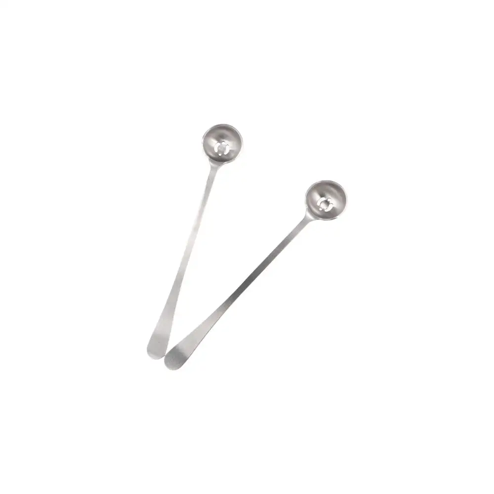 Stainless Steel Olive Strainer Spoon Long Handle with Drain Hole Jam Slotted Spoon Olive Scoop Pickle Spoons Meatball