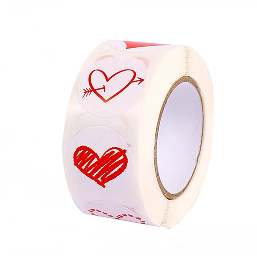 

100-500pcs Red Heart Stickers for Valentine's Day Wedding Party Baking Decor Gift Packaging Stickers Scrapbooking Envelope Seals
