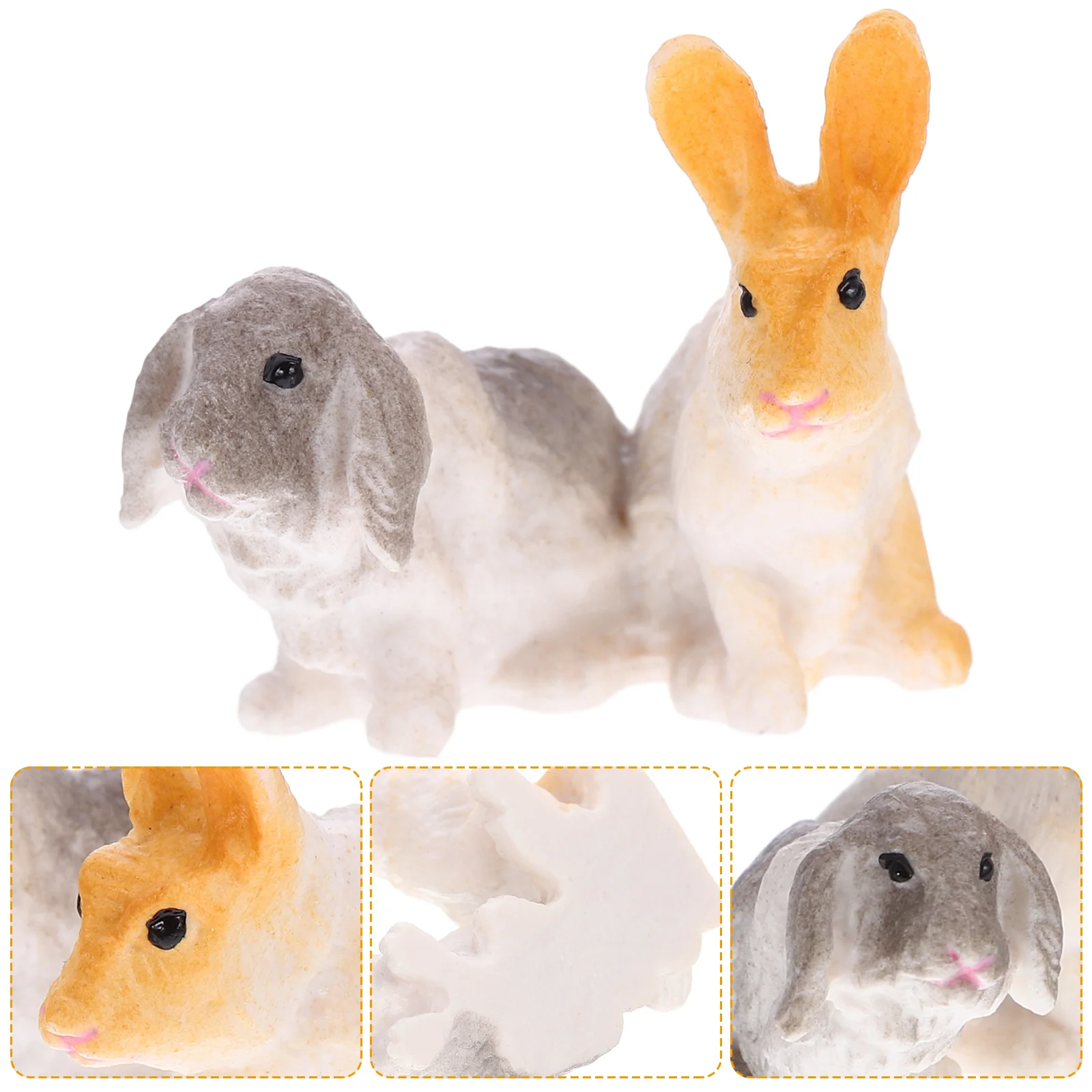 

Rabbit Photo Prop Decor Cute Animal Model Plastic Bunny Figurine Simulated Simulation Child
