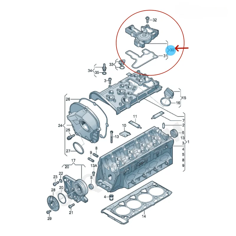 06H103495AH 1.8 2.0T valve oil separator for Tiguan Passat B6 Golf Audi A4 Q5 TT 06H103495AH Oil separator for Tiguan Passat