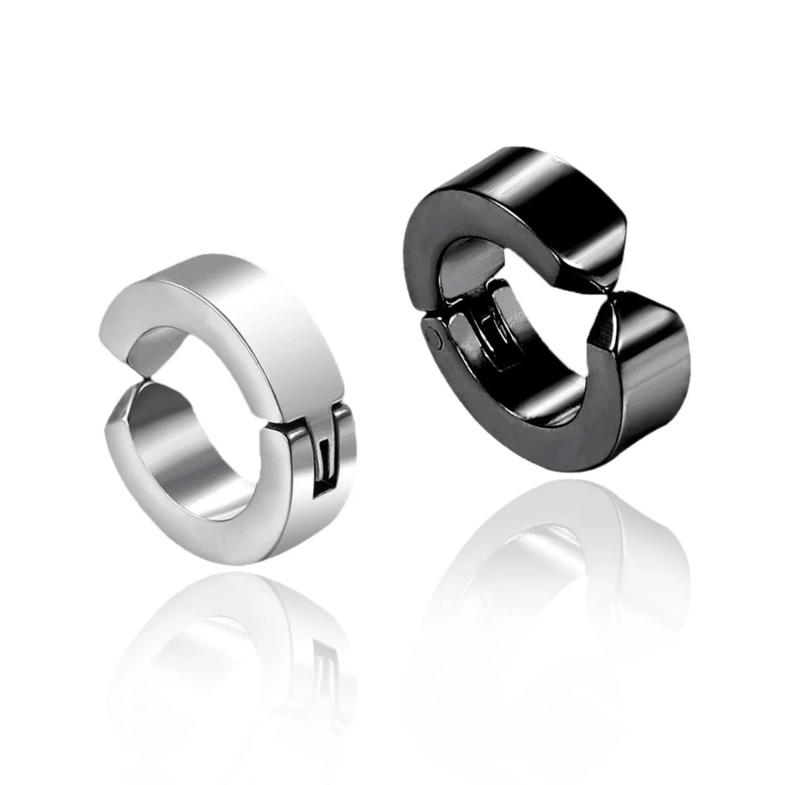 Ear Clip Earrings Stainless Steel Fashion Non Piercing Fake for Men Women Circle Round Punk Rock Style Jewelry Gifts