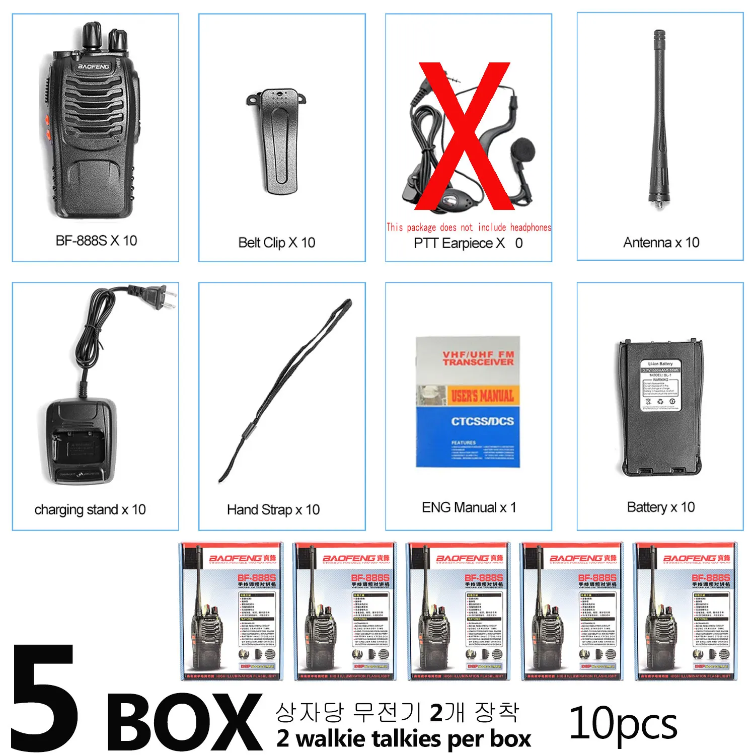 Wholesale 10pcs Original Baofeng BF-888S Walkie Talkie UHF 400-470MHz Two Way Radio For Hiking and Driving Tour Mall Hospital 6