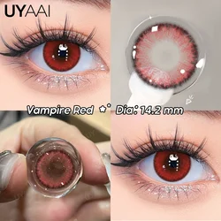 1 Pair Big Eye Colored Contact Lenses - Natural Brown & Korean Green Pupil Enhancement (Vampire Red)