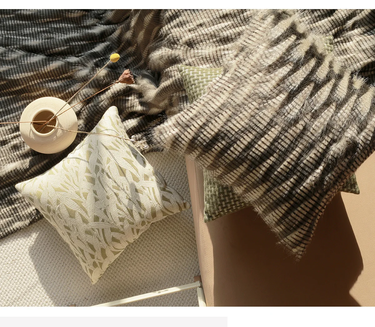 Jacquard-Plüschfell-Chenille-Kissenbezüge, moderne, weiche, luxuriöse, dekorative Kissenhüllen für Sofa, Bett, Wohnzimmer, Heimdekoration – Detail 10