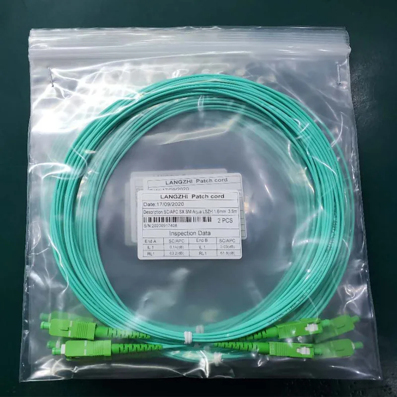 

Cables Optical-Patch Fiber APC-SC/APC 3-Meters SM 100pcs SX Cords SC APC-SC APC 1.6mm