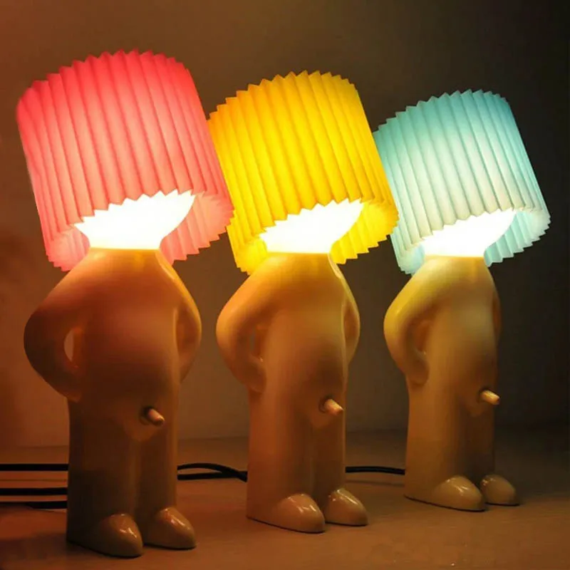 

Creative Table Lamp Bedside Sleep Night Light Little Naughty Boys Home Decoration Lover Gifts LED Energy Saving Reading Lamp