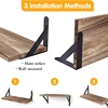 Floating Wooden Shelves Display Shelf Solid Wood Shelves Wall Storage Rack for Bedroom Kitchen Home Decoration Plant Holder 3