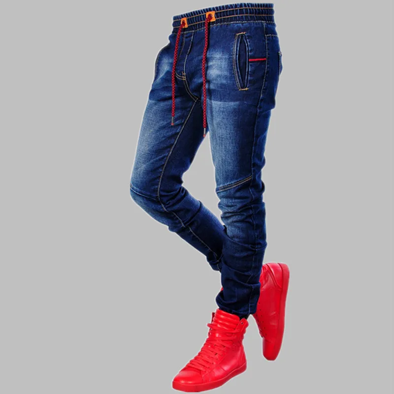 Men‘S Jeans 2021 Jogger Harem Pants Men Harajuku Cargo Cotton Scratched Jeans Biker Casual Denim Hip-hop Sweatpants Male Trouser