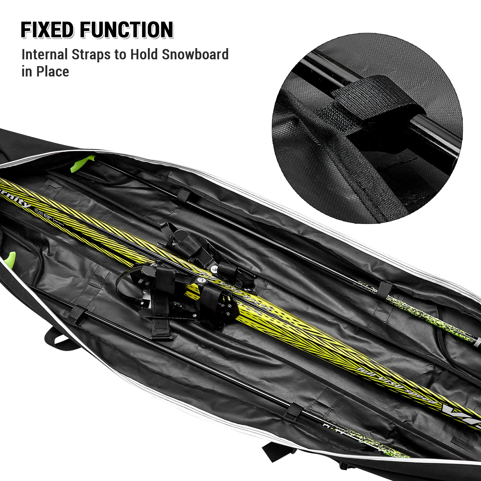 Travel Snowboard Bag Waterproof Ski Bag Ski Equipment Storage Bag 172cm / 192cm 6
